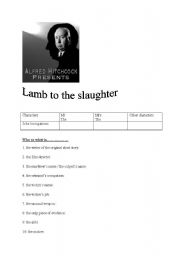 English Worksheet: Lamb to the slaughter worksheet