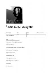 Lamb to the slaughter worksheet