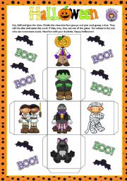 English Worksheet: HALLOWEEN - DICE GAME