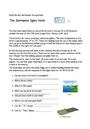 English Worksheet: An Ice Hotel