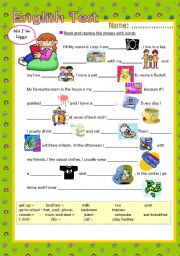 English Worksheet: ELEMENTARY KIDS TEST