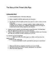 English Worksheet: The Stoy of The Three Little Pigs
