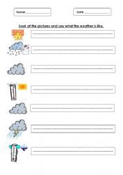 English Worksheet: Types of weather