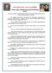 English Worksheet: PEACE NOBEL PRIZE 