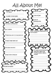 English Worksheet: All about me