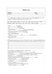 English worksheet: activity or test 