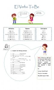 English Worksheet: To be