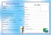 English Worksheet: Getting to know you!