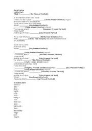 English worksheet: Song Lyrics TENSES Revision