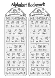 English Worksheet: Alphabet with transcription Bookmark