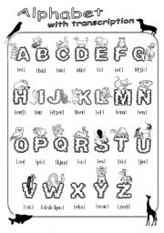 English Worksheet: Alphabet with transcription Poster