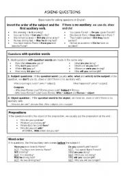 English Worksheet: Asking questions