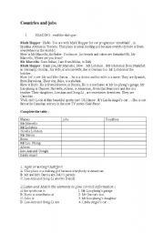 English worksheet: Countries and jobs