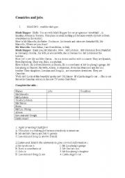 English Worksheet: Countries and jobs