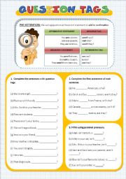 English Worksheet: Question tags