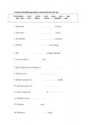 English worksheet: food