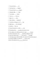English Worksheet: Possessives