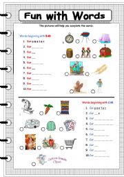 English Worksheet: fun with words 9