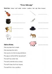 English worksheet: Three little pigs