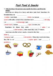 English Worksheet: Fast Food & Snacks