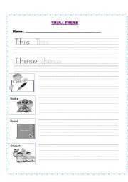 English Worksheet: This/these