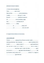 English Worksheet: Revision Present Simple
