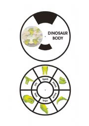 English Worksheet: DINOSAUR BODY WHEEL