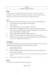 English worksheet: Present an article of choice