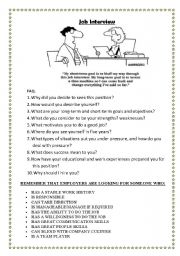 English Worksheet: Job Interview