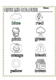 English Worksheet: give me colour!