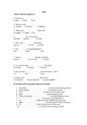 English worksheet: Test your best