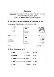 English Worksheet: Synonyms