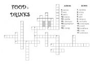 English Worksheet: Food&Drinks crossword