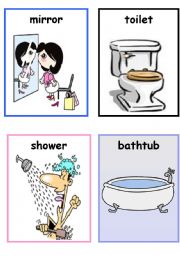 English Worksheet: things in the bathroom