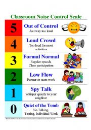 English Worksheet: Noise Control Scale