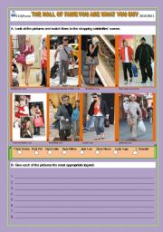 English Worksheet: You are what you buy: SHOPPING CELEBS