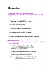 English worksheet: Passive
