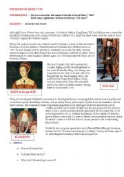 English Worksheet: THE HEIRS OF HENRY VIII