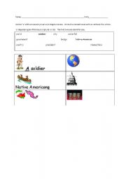 English Worksheet: Article a with consonant plural and singular nouns