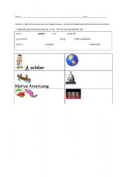 English worksheet: Article a with consonant plural and singular nouns