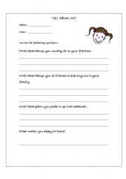 English worksheet: All About Me