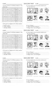 English Worksheet: Family test