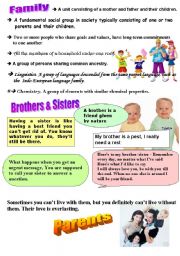 English Worksheet: Family-Brothers&Sisters-Parents