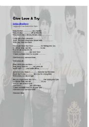 English worksheet: Jonas brothers lyrics