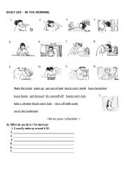 English Worksheet: DAILY LIFE