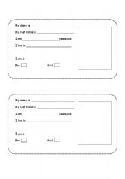 English Worksheet: ID Cards
