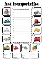 English Worksheet: Land Transportation