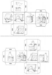 Prepositions Dice ( B&W version included ) 12 pics.