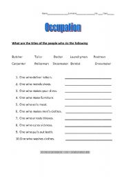 English worksheet: Occupation