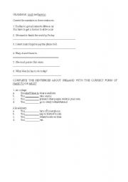 English worksheet: Simple Must or Have to Worksheet